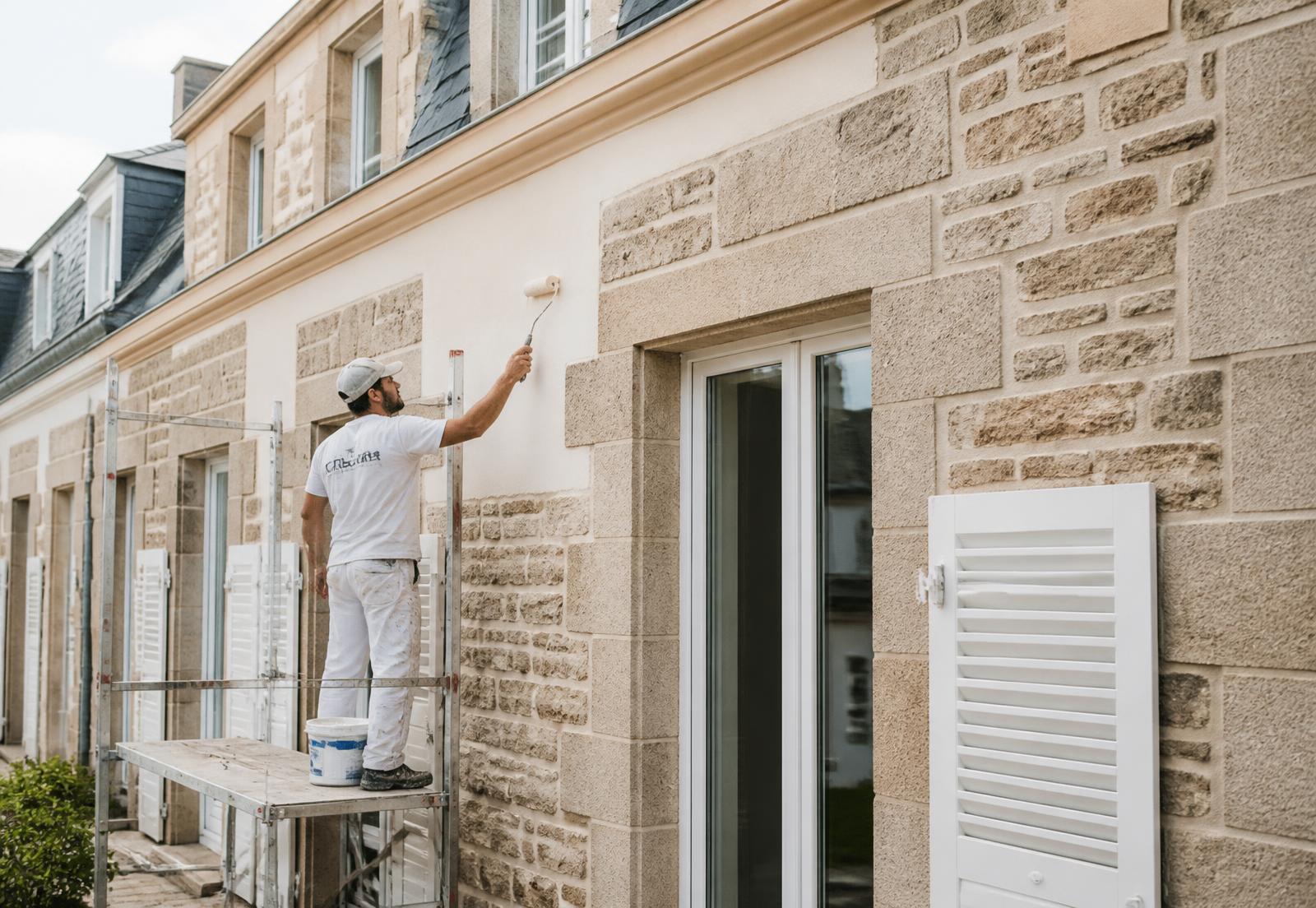 Ravalement de façade d'une maison à Lorient